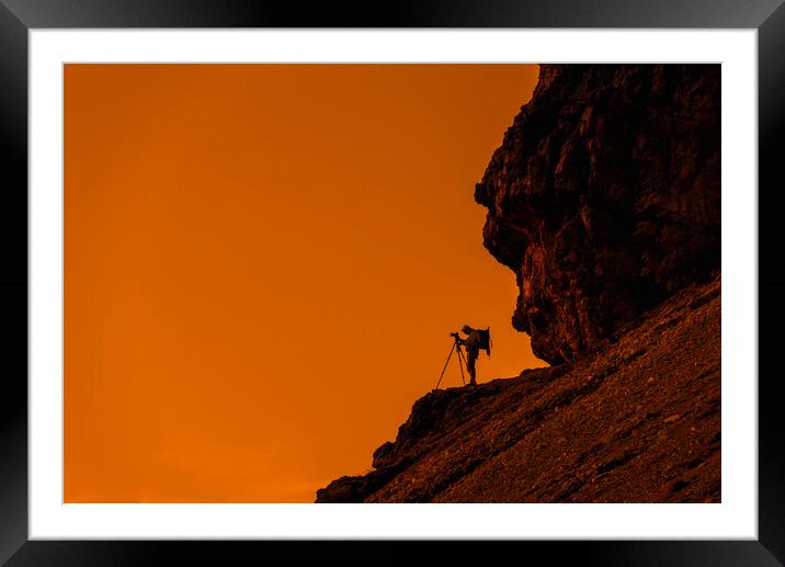 Landscape Photographer at Sunset Framed Mounted Print by Arterra 
