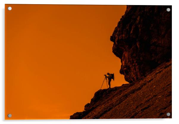 Landscape Photographer at Sunset Acrylic by Arterra 