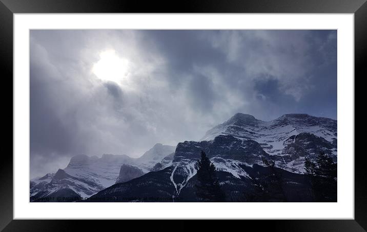 OPENING IN THE CLOUDS TO HEAVEN Canadian Rocky Mountains Framed Mounted Print by PAULINE Crawford