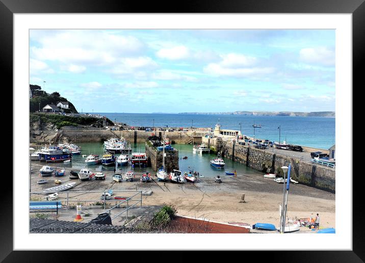 Low tide Harbor, Newquay, North Cornwall, UK. Framed Mounted Print by john hill