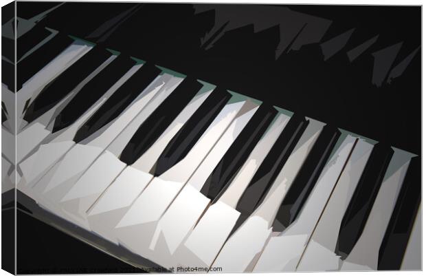 Piano Keys  Keyboard in Geometric Art Style Canvas Print by PAULINE Crawford