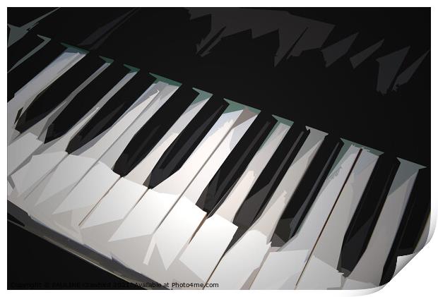 Piano Keys  Keyboard in Geometric Art Style Print by PAULINE Crawford