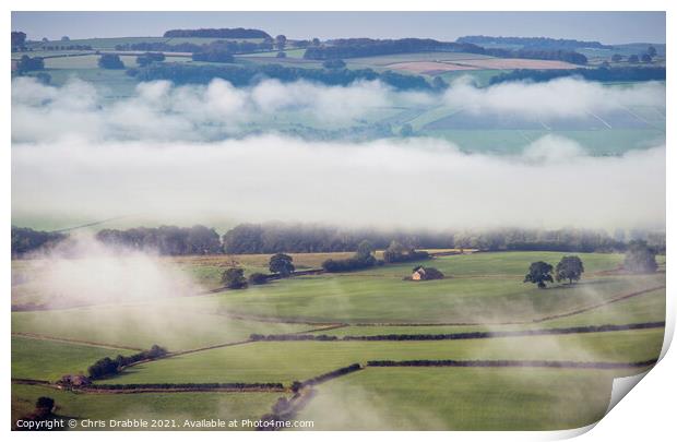 Cloud inversion over the Derwent Valley Print by Chris Drabble