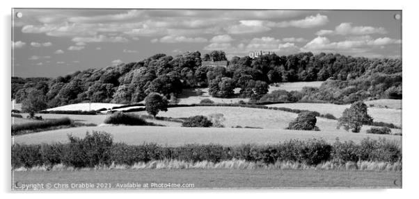 Derbyshire landscape in mono Acrylic by Chris Drabble