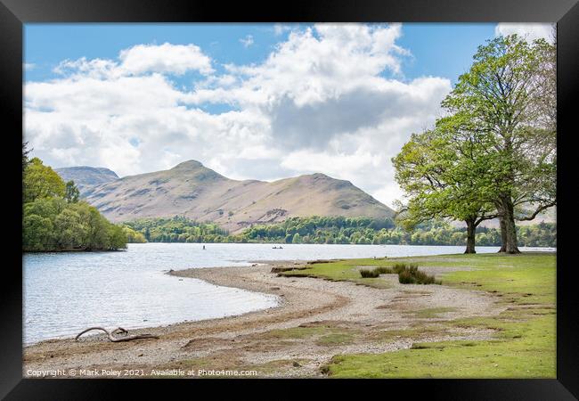 Cat Bells Mountain and Derwent Water from Keswick  Framed Print by Mark Poley