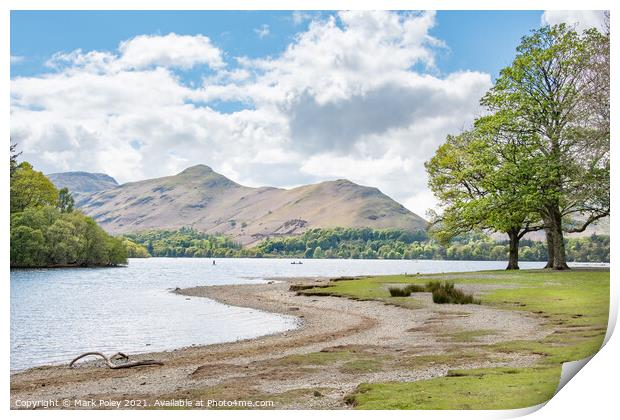 Cat Bells Mountain and Derwent Water from Keswick  Print by Mark Poley