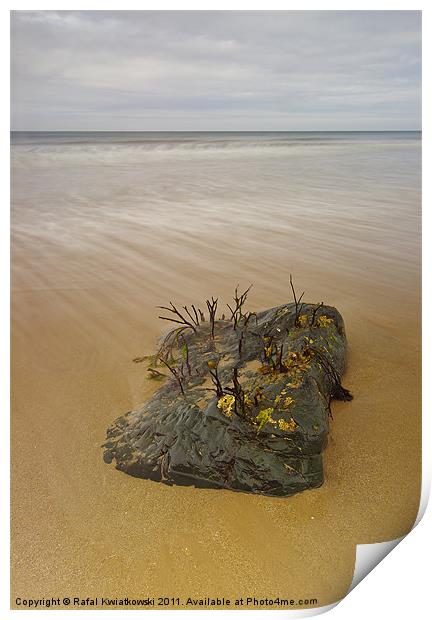 Criccieth beach Print by R K Photography
