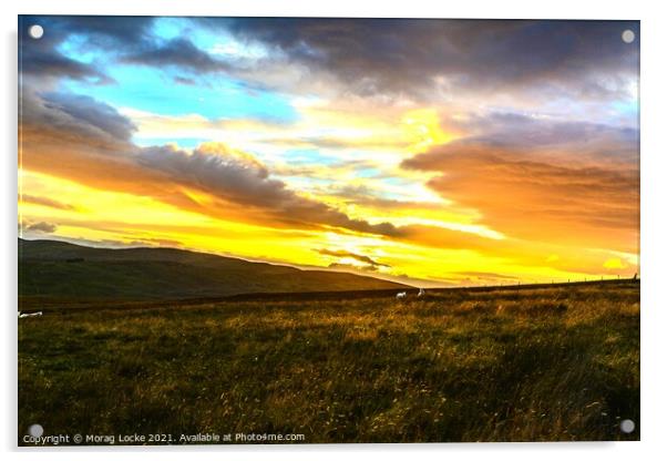 Sunset on the shepherds hill Acrylic by Morag Locke