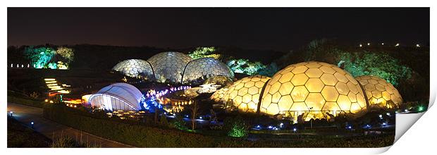 Eden project at night Print by Nigel Hatton