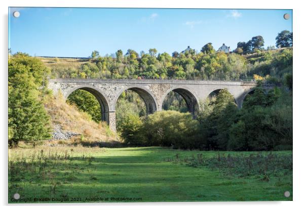 The Monsal Dale Viaduct, Derbyshire Acrylic by Keith Douglas