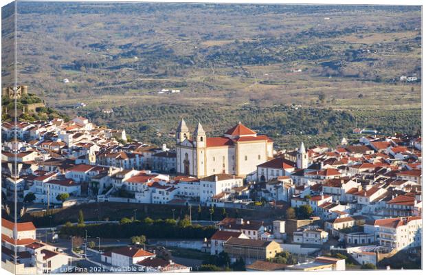 Castelo de Vide church in Alentejo, Portugal from Serra de Sao Mamede mountains Canvas Print by Luis Pina