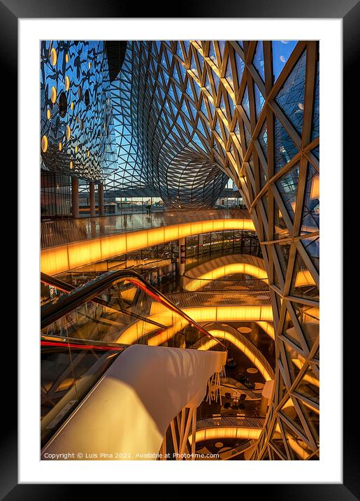 Zeilgalerie shopping center with amazing architecture, in Frankfurt Germany Framed Mounted Print by Luis Pina