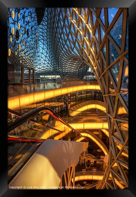 Zeilgalerie shopping center with amazing architecture, in Frankfurt Germany Framed Print by Luis Pina