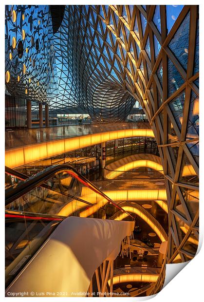 Zeilgalerie shopping center with amazing architecture, in Frankfurt Germany Print by Luis Pina