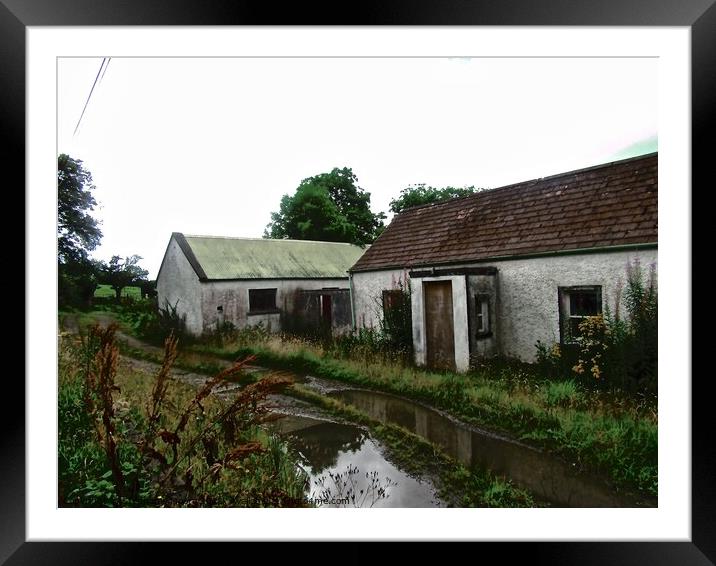 Abandoned cottage in the rain Framed Mounted Print by Stephanie Moore