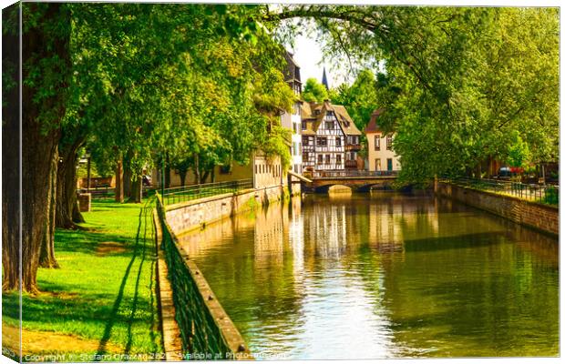 Strasbourg, canal in Petite France. Alsace Canvas Print by Stefano Orazzini
