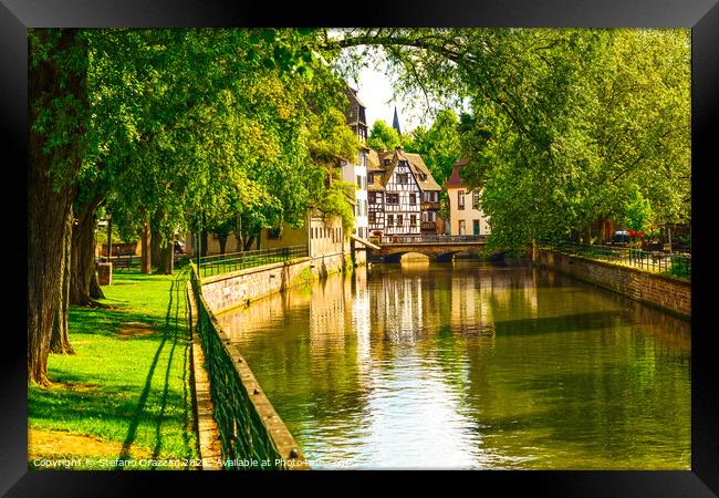 Strasbourg, canal in Petite France. Alsace Framed Print by Stefano Orazzini