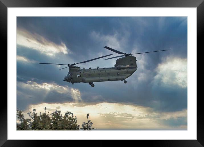 Chinook Framed Mounted Print by Gareth Parkes