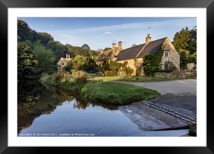 The Ford, Upper Slaughter Framed Mounted Print by Jim Monk