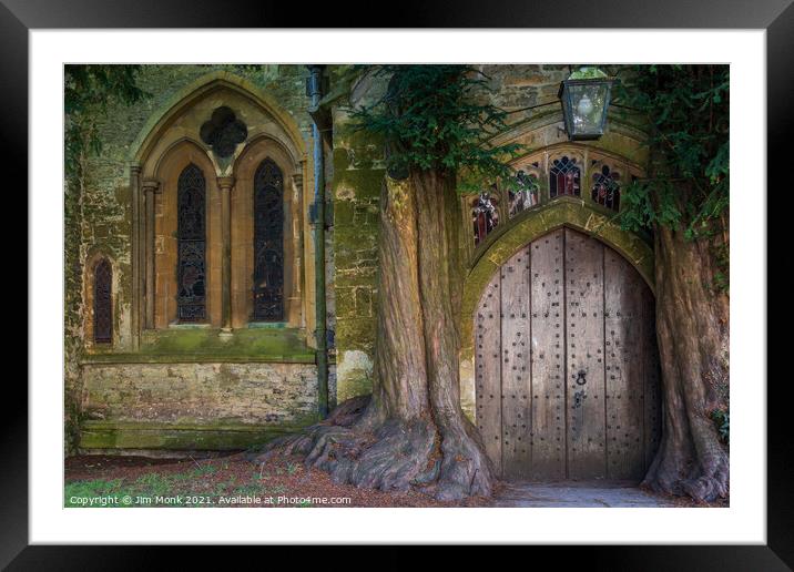 St Edward's Church Door, Stow-on-the-Wold Framed Mounted Print by Jim Monk