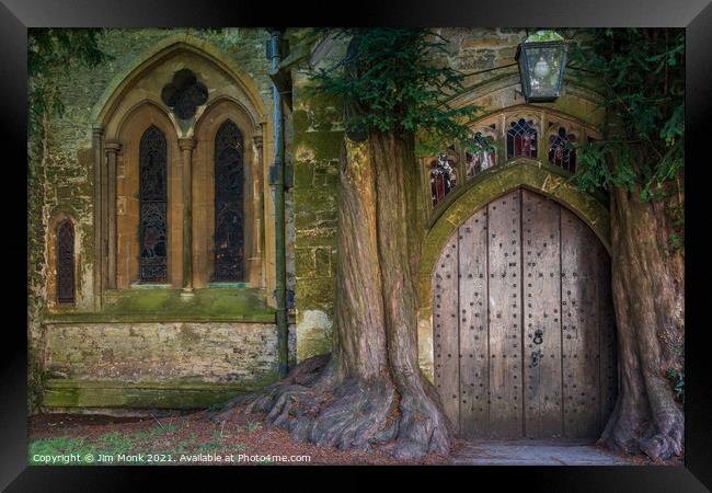 St Edward's Church Door, Stow-on-the-Wold Framed Print by Jim Monk