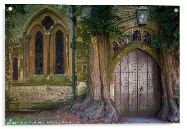 St Edward's Church Door, Stow-on-the-Wold Acrylic by Jim Monk