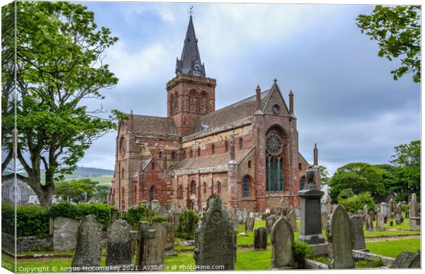 St Magnus Cathedral and Burial Ground, Kirkwall Canvas Print by Angus McComiskey