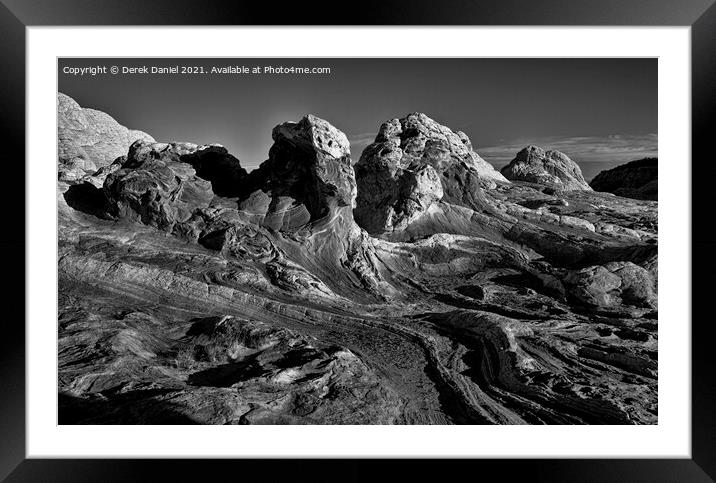 Sunrise at White Pocket, Arizona (mono) Framed Mounted Print by Derek Daniel