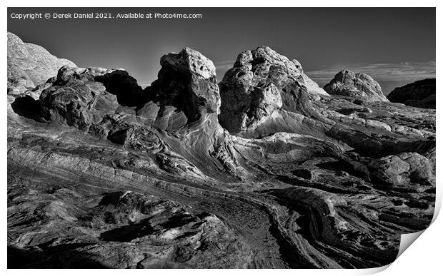 Sunrise at White Pocket, Arizona (mono) Print by Derek Daniel