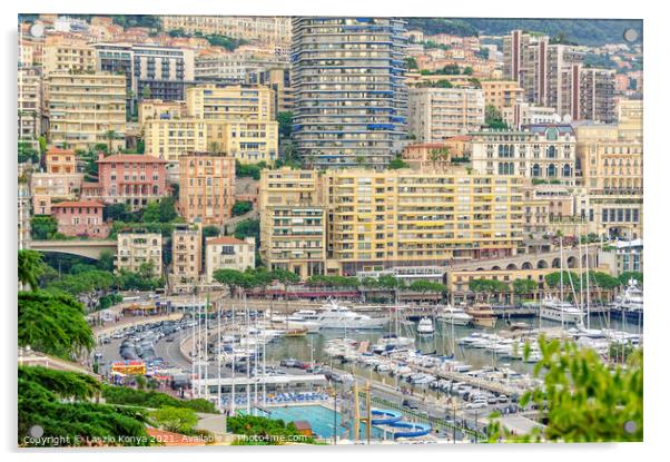 View from Monaco-Ville Acrylic by Laszlo Konya