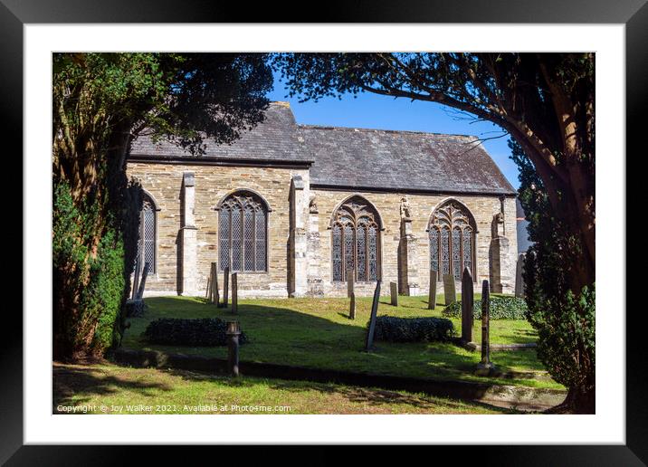 St Petroc's church, Padstow, Cornwall, UK Framed Mounted Print by Joy Walker