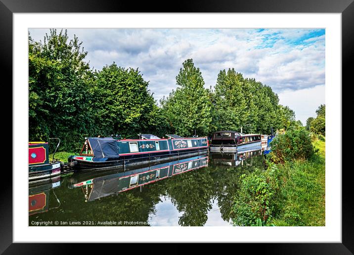 Boats on the Kennet and Avon Framed Mounted Print by Ian Lewis