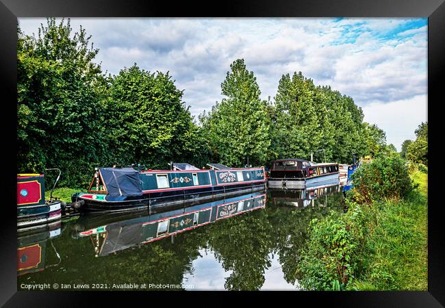 Boats on the Kennet and Avon Framed Print by Ian Lewis