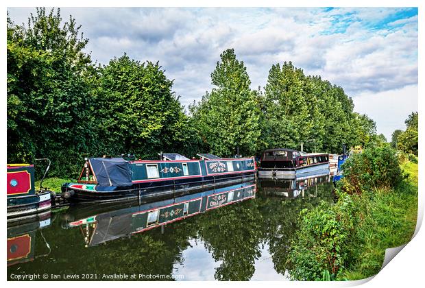 Boats on the Kennet and Avon Print by Ian Lewis