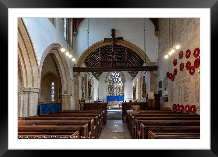 St Edward's Church Interior, Stow-on-the-Wold Framed Mounted Print by Jim Monk