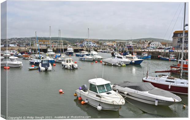 Boats in West Bay harbour Canvas Print by Philip Gough