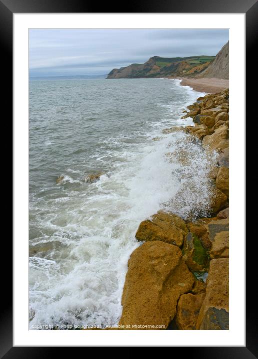 View from West Bay Dorset Framed Mounted Print by Philip Gough