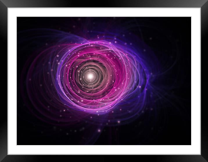 A glowing fractal design Framed Mounted Print by David Wall