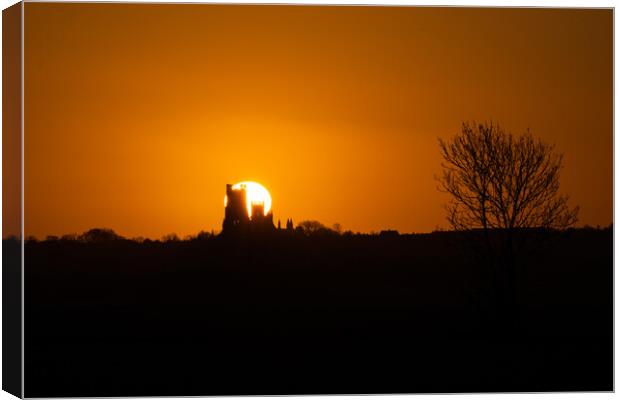 Sunrise over Ely Cathedral  Canvas Print by Tom Sharpe