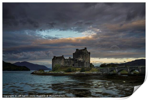Eilean Donan Castle at sunrise, Highlands, Scotlan Print by Scotland's Scenery