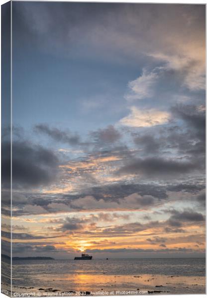 Whitstable Sunset Canvas Print by Wayne Lytton