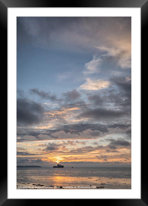 Whitstable Sunset Framed Mounted Print by Wayne Lytton