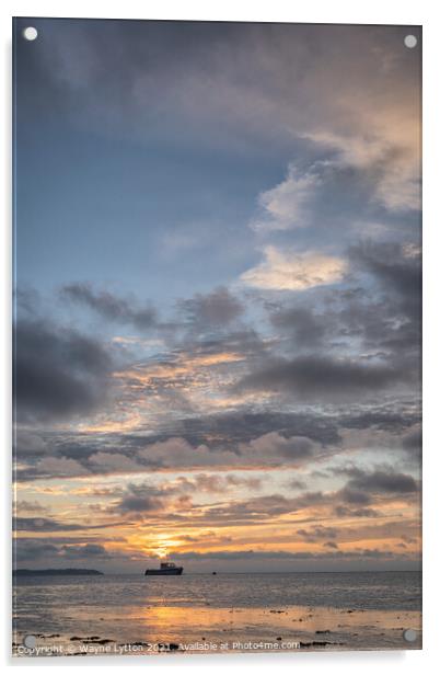 Whitstable Sunset Acrylic by Wayne Lytton