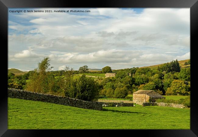 Fields and Barns in Dentdale Cumbria Framed Print by Nick Jenkins