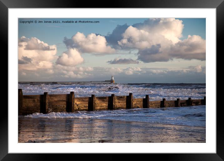 Sunshine and stormy sea Framed Mounted Print by Jim Jones