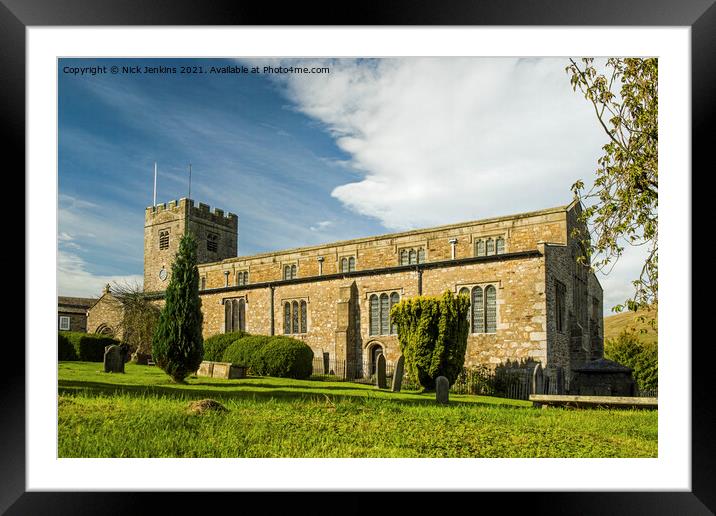 St Andrews Church Dent in Dentdale Framed Mounted Print by Nick Jenkins