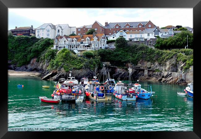 Fishing boats, Newquay, Cornwall, UK. Framed Print by john hill