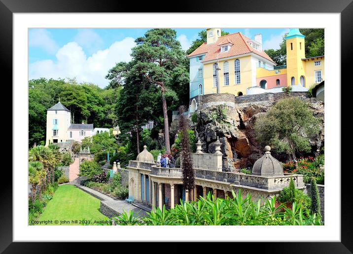 Portmeirion, Wales. Framed Mounted Print by john hill