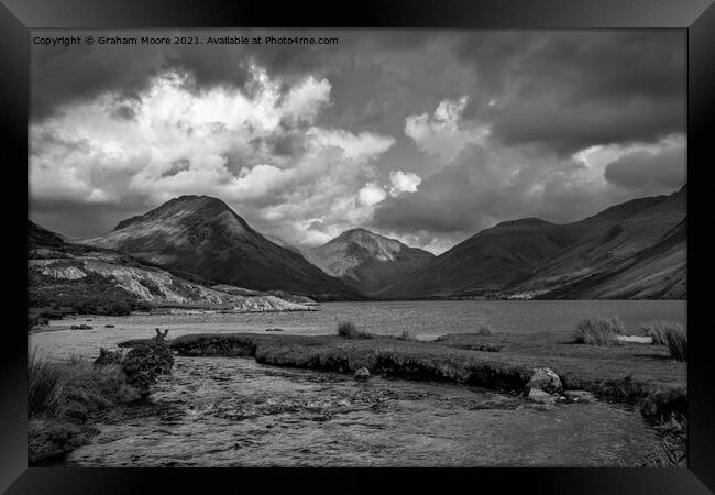 Wastwater Countess Beck monochrome Framed Print by Graham Moore