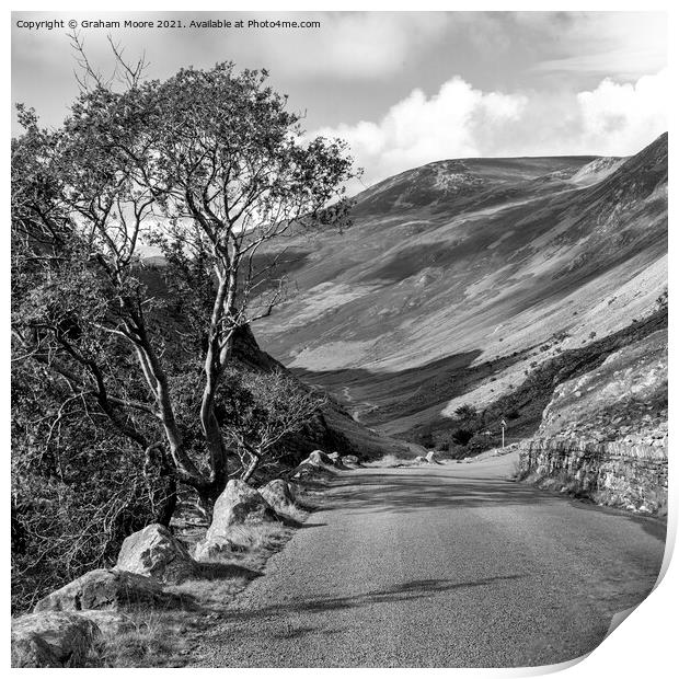 Honister Pass monochrome Print by Graham Moore